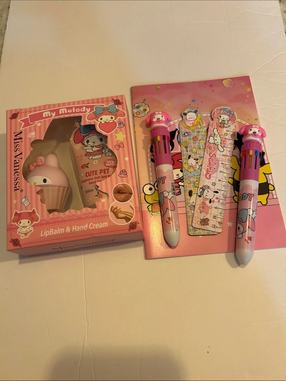 Kawaii Sanrio My Melody & Kuromi Pink Stationery Set